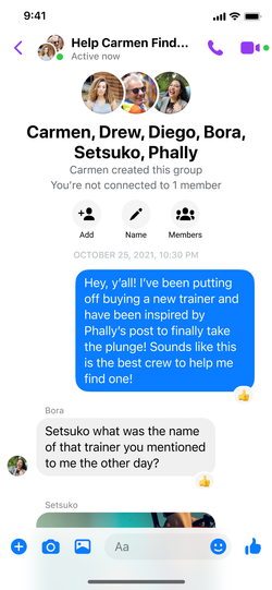 Breakout chat in Messenger with group context.
