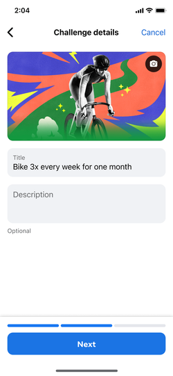 Challenge details with auto-generated title.