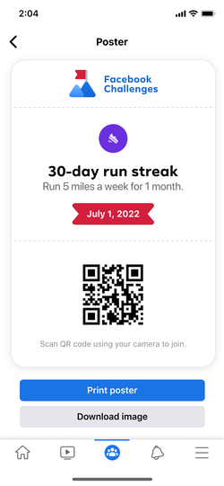 Challenge poster with join QR code.