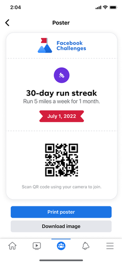 Challenge poster with join QR code.