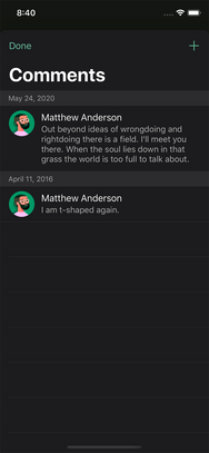 Onehub – comments screenshot