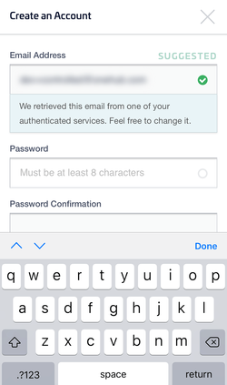 Marshal account confirmation on mobile.