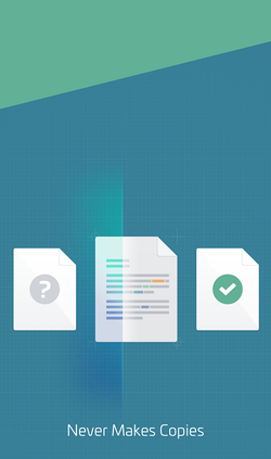 Marshal website ensuring that Marshal never makes copies of data on mobile.