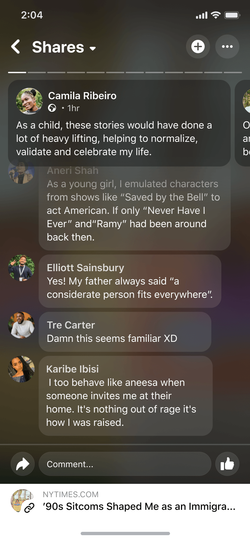 Comments and discussions within the immersive viewer.