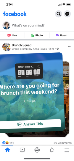 Community-specific prompts and timers on group posts.