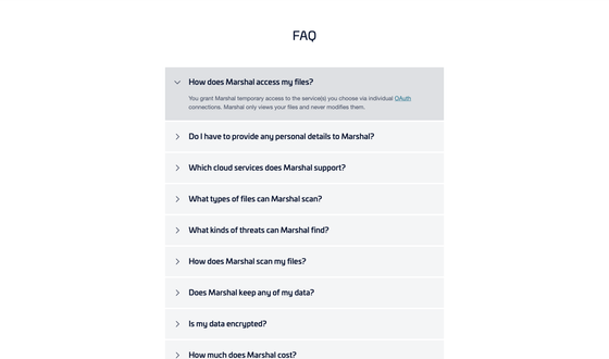 Marshal - FAQ screenshot