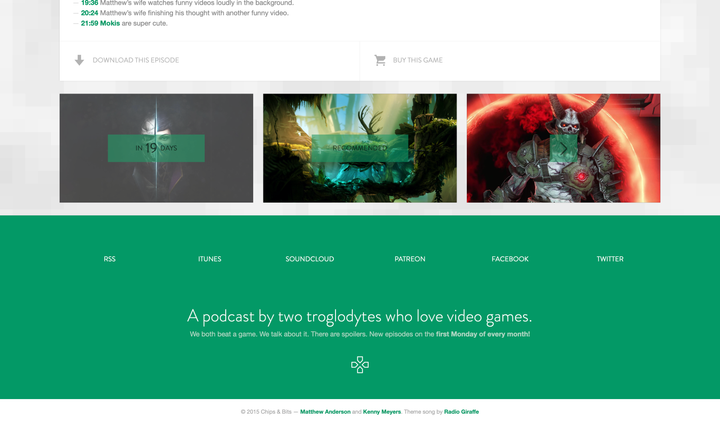 Chips & Bits footer with subscription links on desktop.