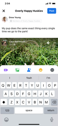 Meta – Group Reel Admin Post Screenshot