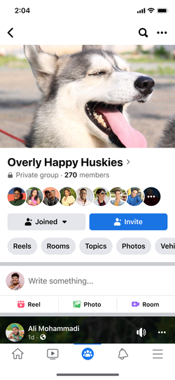 Reels entry points within Groups.