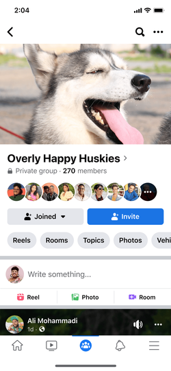 Reels entry points within Groups.