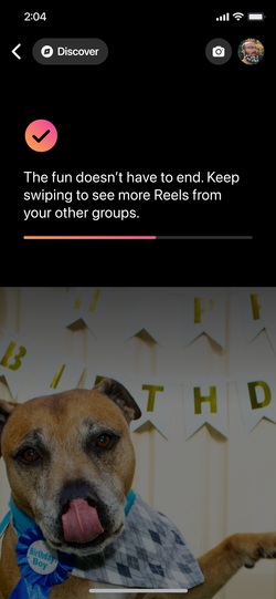 Interstitial transitioning to Reels from other groups.