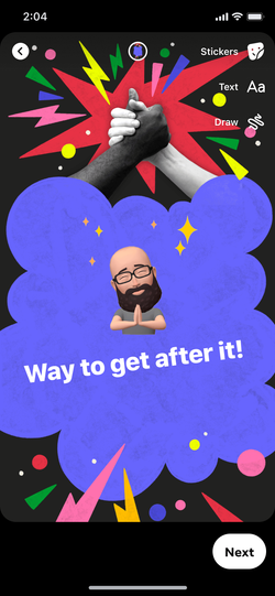 High Five with Story text elements.