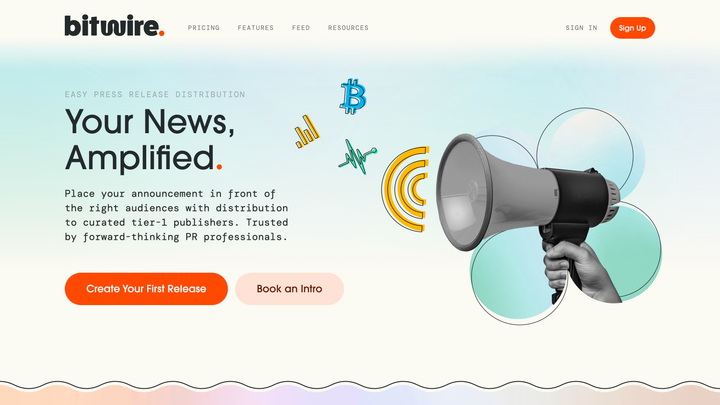 Bitwire – homepage screenshot