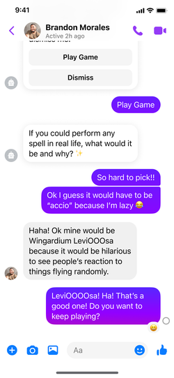 Connected group members cycling through unanswered ice breakers.