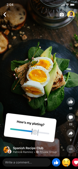 Community-specific stickers and reactions on a Group Reel.