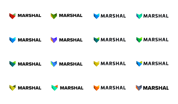 Marshal color experiments including complementary and duotone pairings.