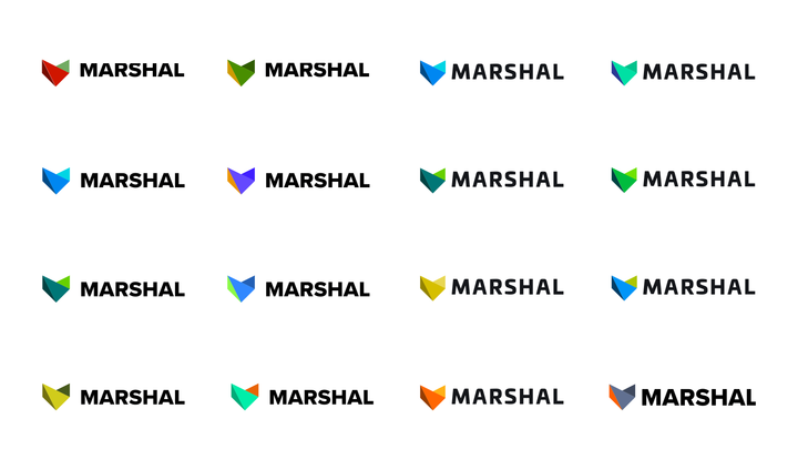 Marshal color experiments including complementary and duotone pairings.
