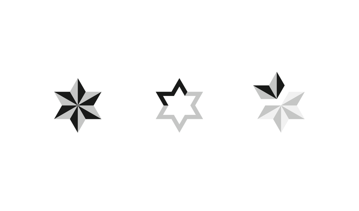 Marshal shape isolated from a six-pointed star cutout.