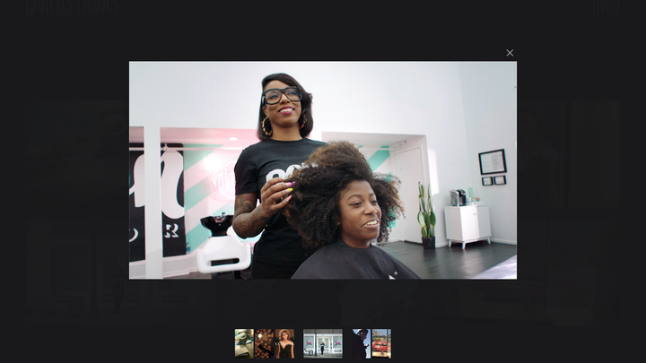 Carlos Lamas video player navigation on desktop.