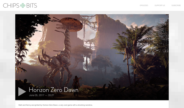 Chips & Bits podcast player on desktop.