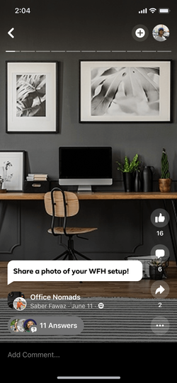 Stories and prompts within the immersive viewer.