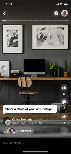 Stories and prompts within the immersive viewer.