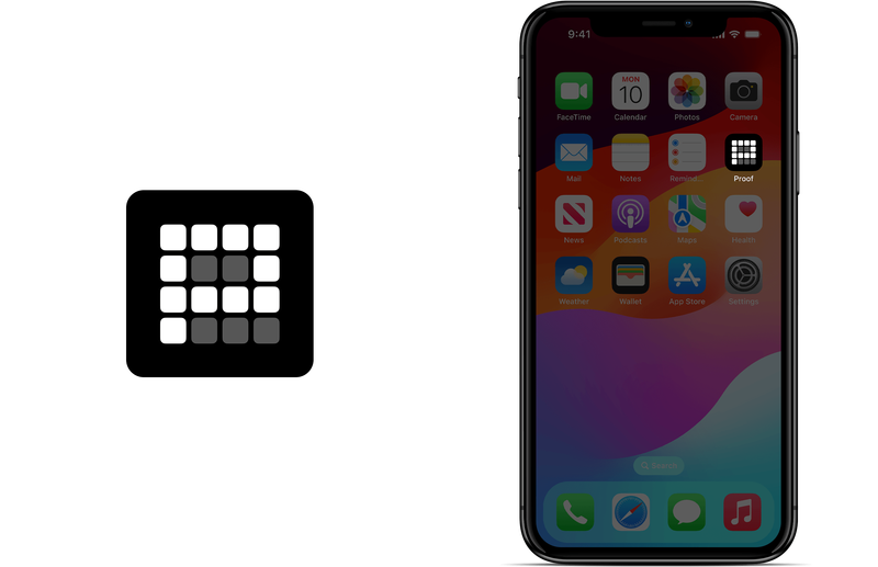 The Proof logo as an app icon.