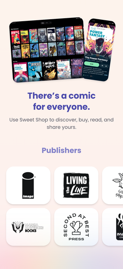 Sweet Shop waitlist publishers on mobile.
