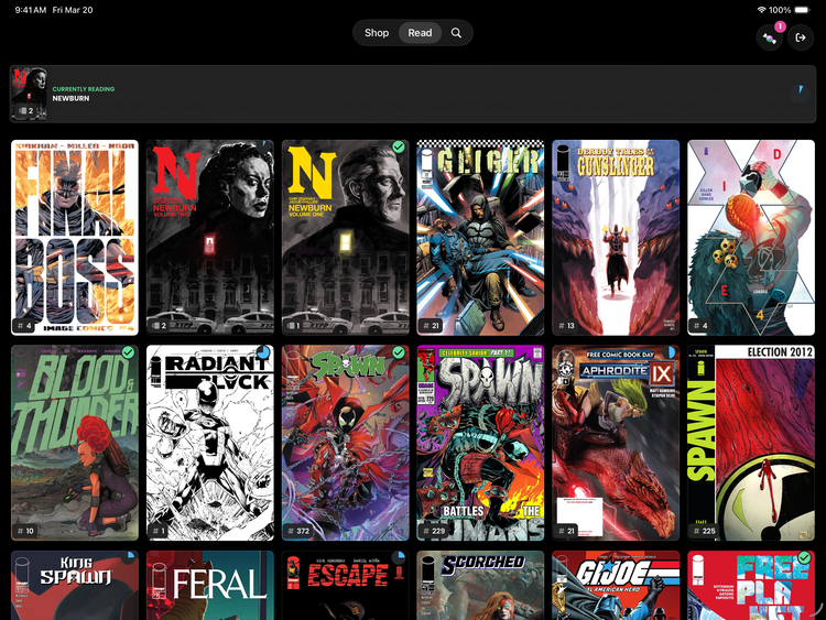 Sweet Shop read screen on iPad.