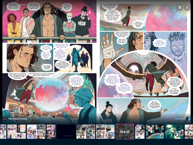 Sweet Shop reader in 2-up mode on iPad.