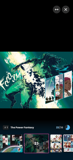 Sweet Shop reader showing a spread on iPhone.