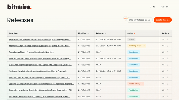 Bitwire – Releases screenshot