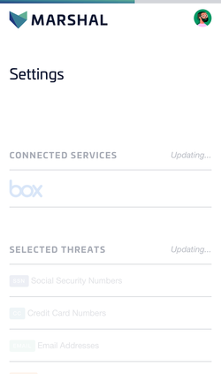 Marshal settings on mobile.