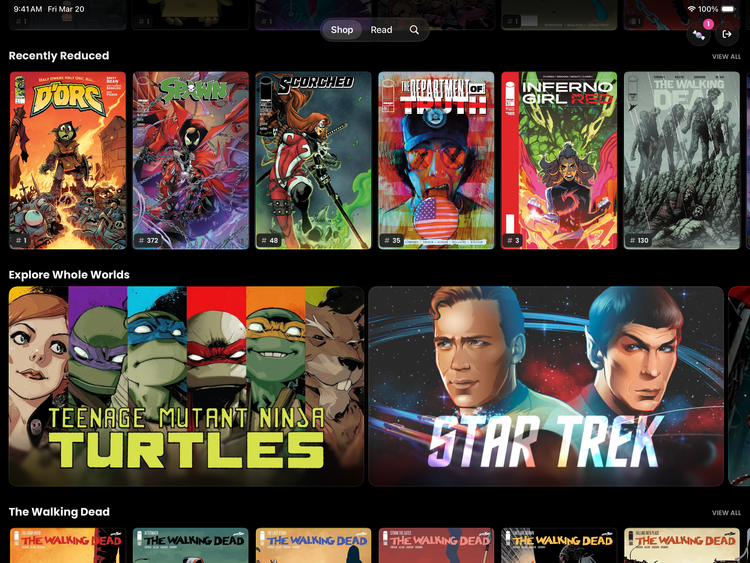 Sweet Shop shelves on iPad.