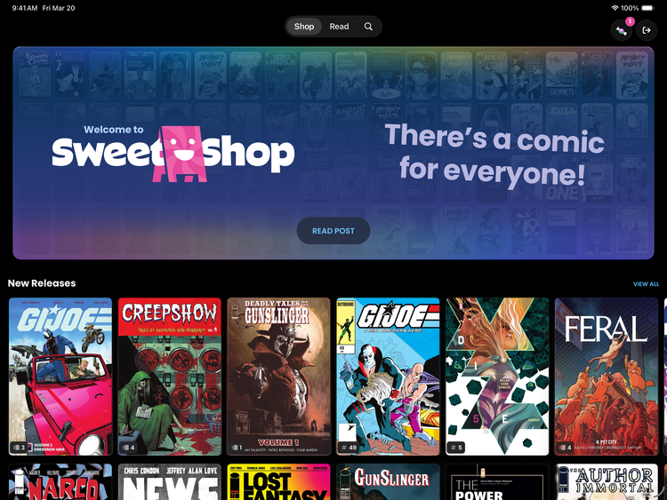 Sweet Shop store on iPad.