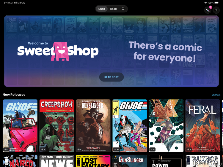 Sweet Shop store on iPad.