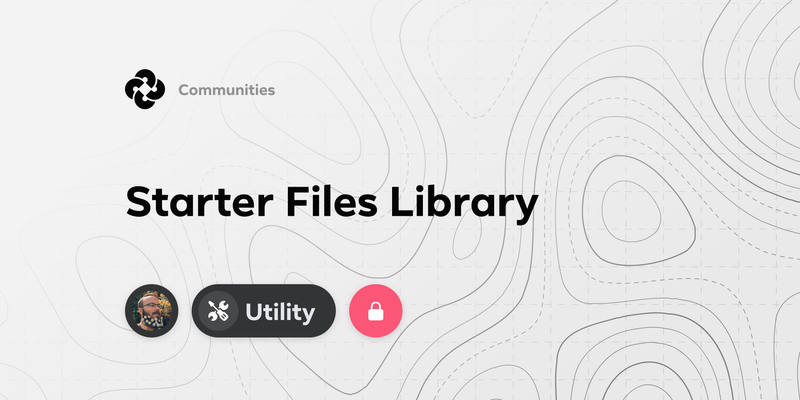 Starter Files library thumbnail showing four included components.