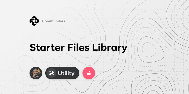 Starter Files library thumbnail showing four included components.