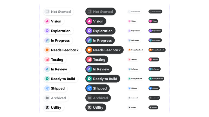 Status components capturing common project states.