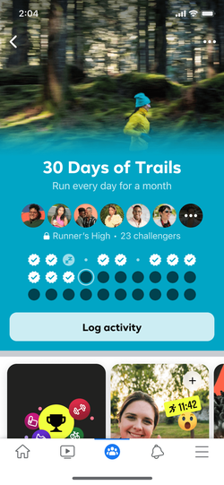 Streak metaphor encouraging challenge participants.