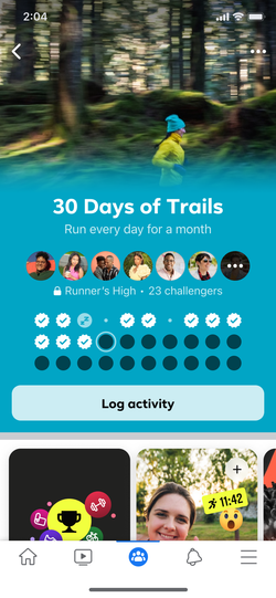 Streak metaphor encouraging challenge participants.