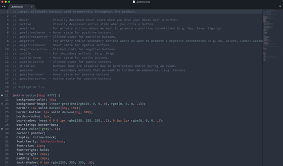 Onehub – styleguide comments screenshot