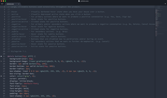 Onehub – styleguide comments screenshot