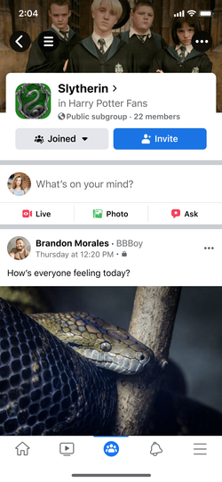 Subgroup with parent group attribution in a nested header.