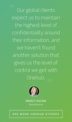 Onehub website testimonial on mobile.
