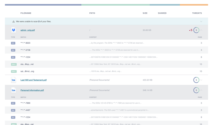 Marshal expanded file showing redacted threat details.