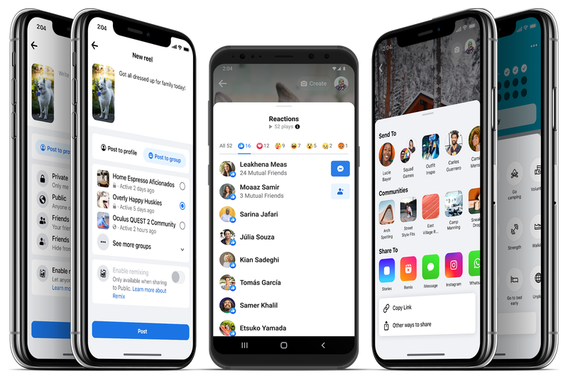 Unified creation, reactions, and share sheets.