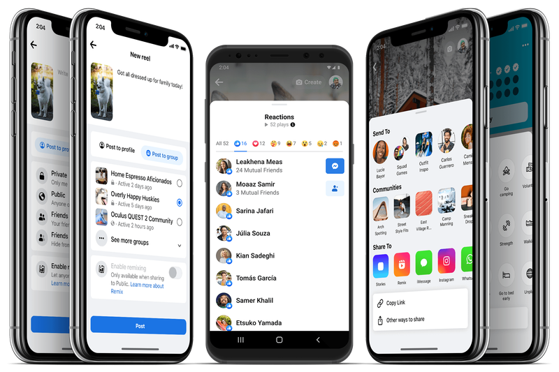 Unified creation, reactions, and share sheets.