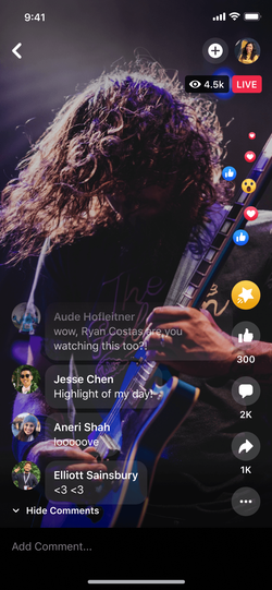 Live video within the immersive viewer.