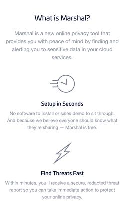 Marshal website introduction on mobile.